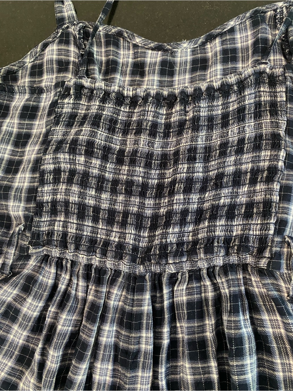 Hollister Navy White Plaid Romper Flare Wide Leg Soft Comfy Lightweight Size L - Picture 5 of 12